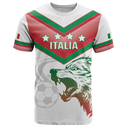 Custom Italy Football T-Shirt Go Gli Azzurri Italian Wolf Graphic Tee