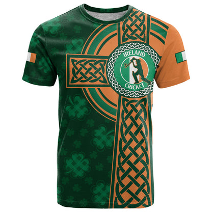 Custom Ireland Cricket T-Shirt 2024 Celtic Shamrock Go Champions Graphic Tee