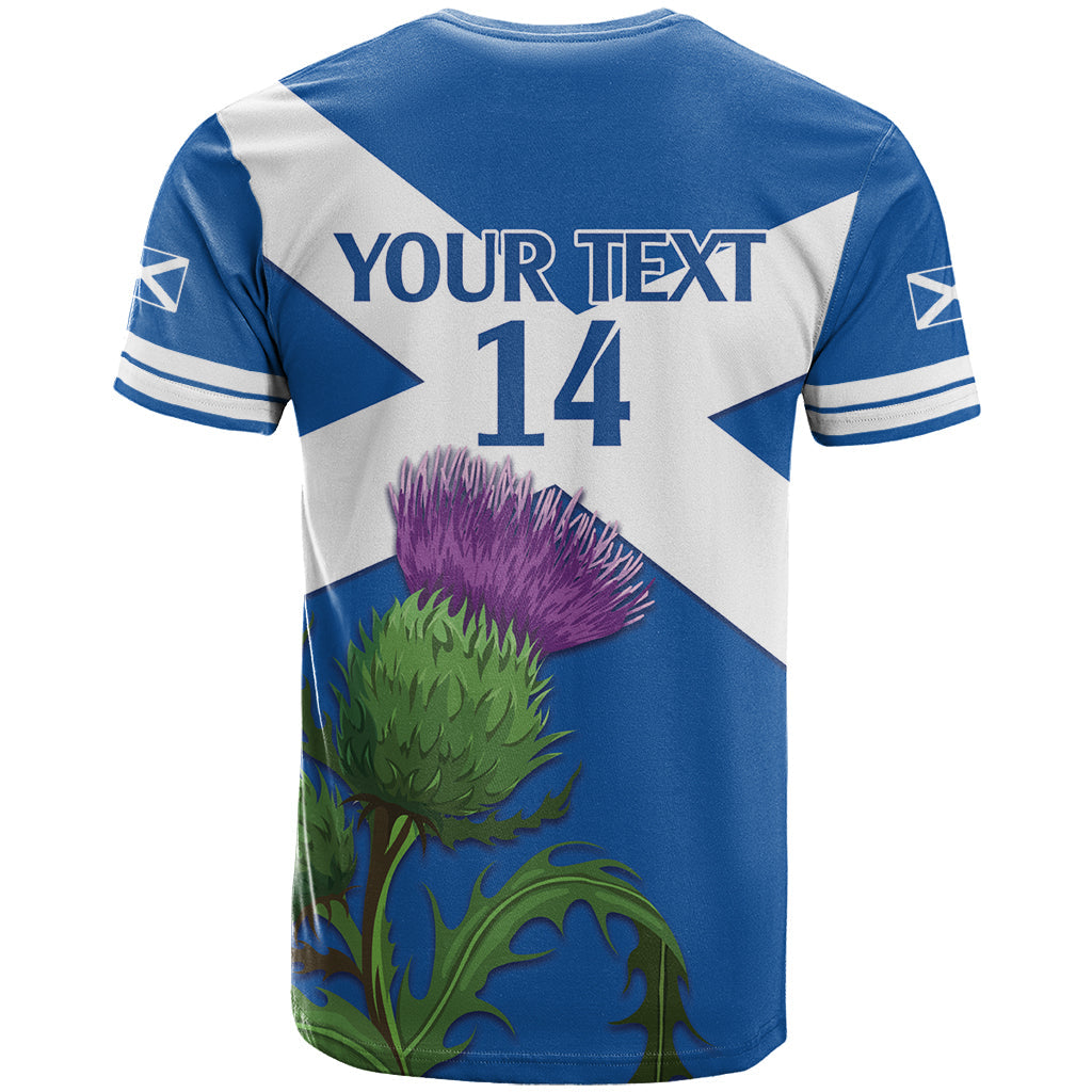 Custom Scotland Cricket T-Shirt 2024 Scottish Thistle Flag Style Graphic Tee