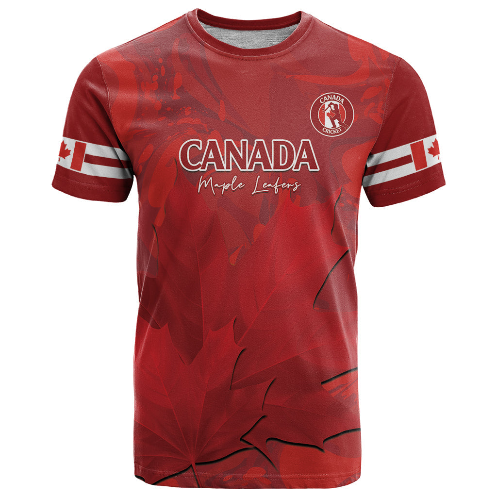 Custom Canada Cricket T-Shirt 2024 Maple Leaf Go Champions Graphic Tee