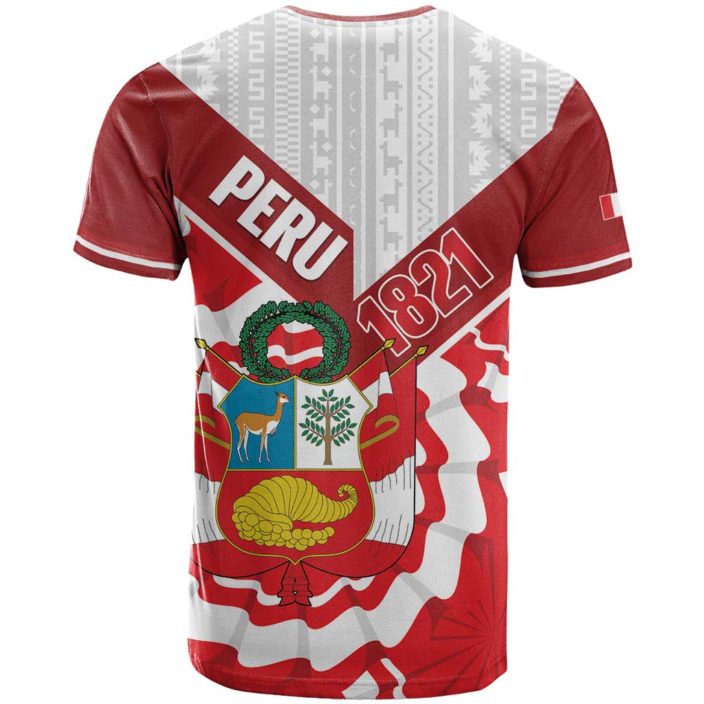 Peru 1821 Proud T-Shirt National Day Peruvian Pattern Graphic Tee