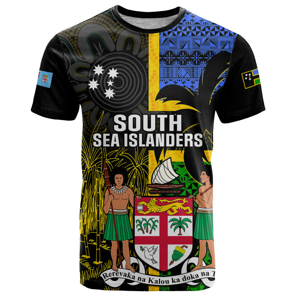 Personalised South Sea Islanders T-Shirt Kanakas With Fiji Coat Of Arms Graphic Tee