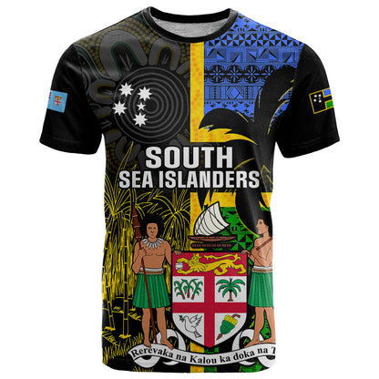 Personalised South Sea Islanders T-Shirt Kanakas With Fiji Coat Of Arms Graphic Tee