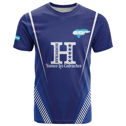 Honduras Football Custom T-Shirt Los Catrachos Map Sporty Style Graphic Tee