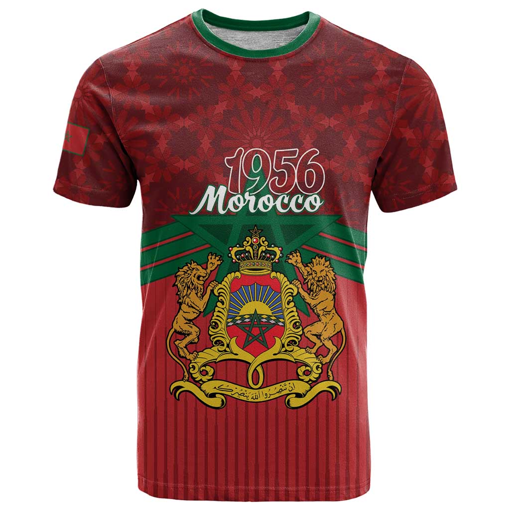 Personalized Morocco Independence Day T-Shirt 1956 Proud Islamic Pattern Graphic Tee