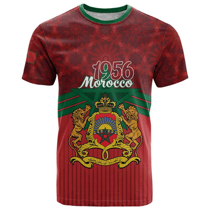 Personalized Morocco Independence Day T-Shirt 1956 Proud Islamic Pattern Graphic Tee
