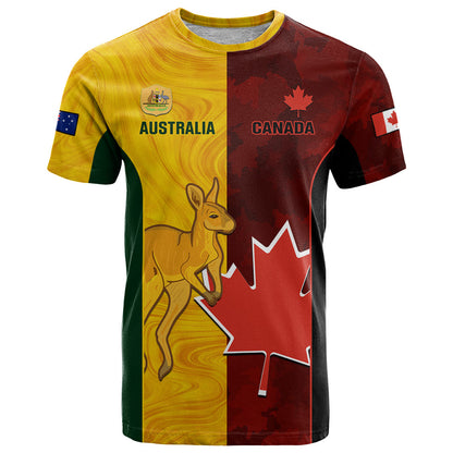 Australia And Canada Soccer T-Shirt Matildas Combine Canucks Together Graphic Tee
