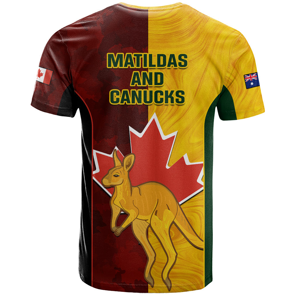 Australia And Canada Soccer T-Shirt Matildas Combine Canucks Together Graphic Tee