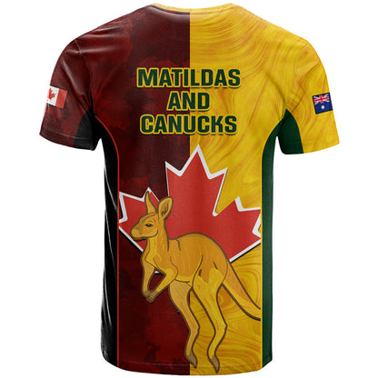 Australia And Canada Soccer T-Shirt Matildas Combine Canucks Together Graphic Tee