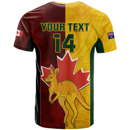 Custom Australia And Canada Soccer T-Shirt Matildas Combine Canucks Together Graphic Tee