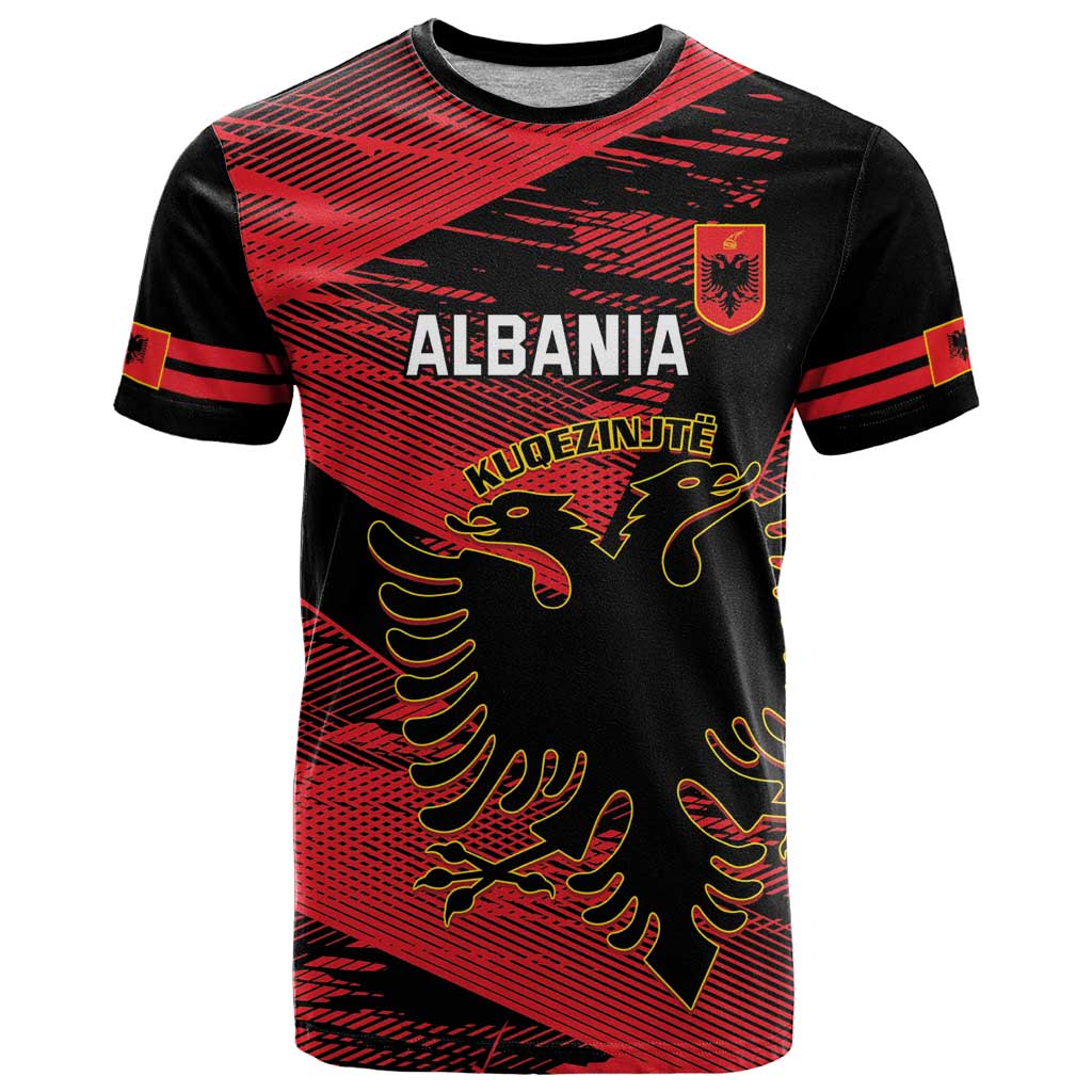 Custom Albania Football T-Shirt Go Kuqezinjte - Grunge Style Graphic Tee