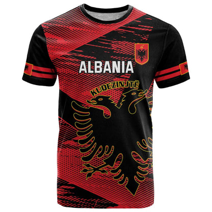 Custom Albania Football T-Shirt Go Kuqezinjte - Grunge Style Graphic Tee