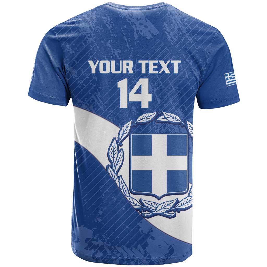 Custom Greece Football T-Shirt Ethniki Elladas - Blue Version Graphic Tee