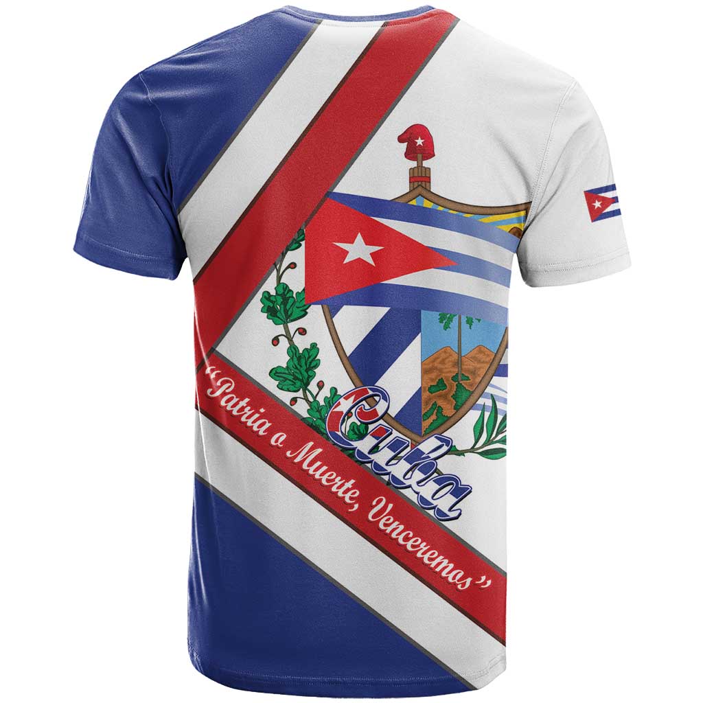 Cuba Independence Day T-Shirt Patria o Muerte Venceremos Curve Flag Style Graphic Tee
