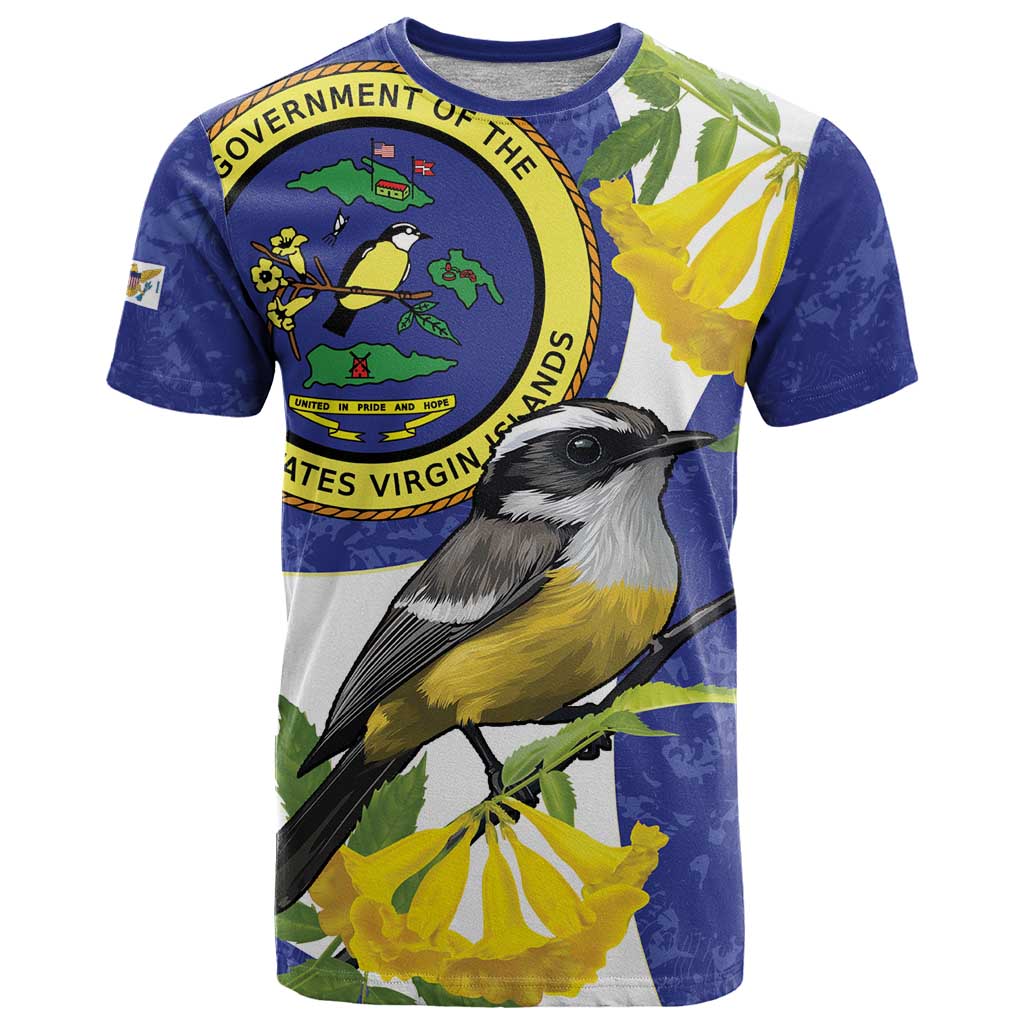 US Virgin Islands T-Shirt Bananaquit Bird Mix Ginger Thomas Flower Graphic Tee