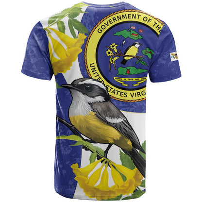 US Virgin Islands T-Shirt Bananaquit Bird Mix Ginger Thomas Flower Graphic Tee