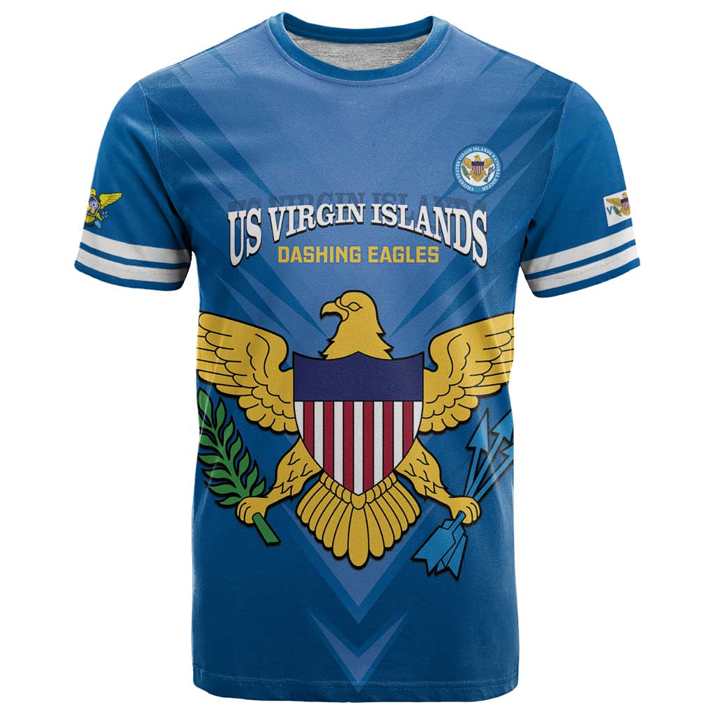 Custom US Virgin Islands Soccer T-Shirt Go Dashing Eagles Sporty Style Graphic Tee
