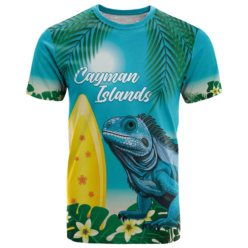Blue Iguana Cayman Islands T-Shirt Turquoise Tropical Vibes Graphic Tee