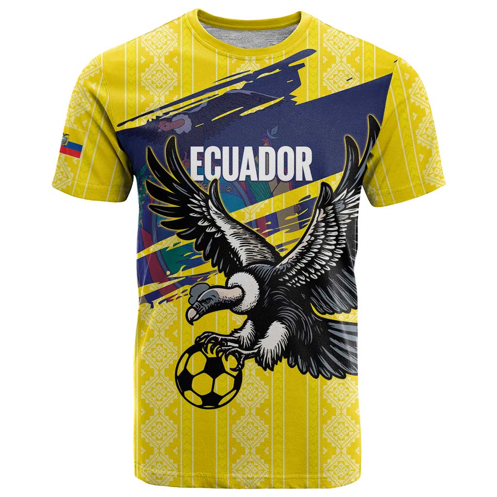 Ecuador Football Custom T-Shirt 2026 Vamos La Tri Yellow South America Pattern Graphic Tee