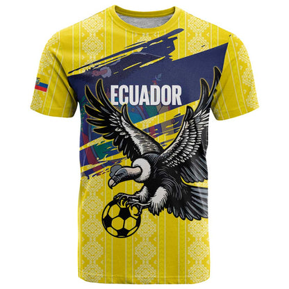 Ecuador Football Custom T-Shirt 2026 Vamos La Tri Yellow South America Pattern Graphic Tee