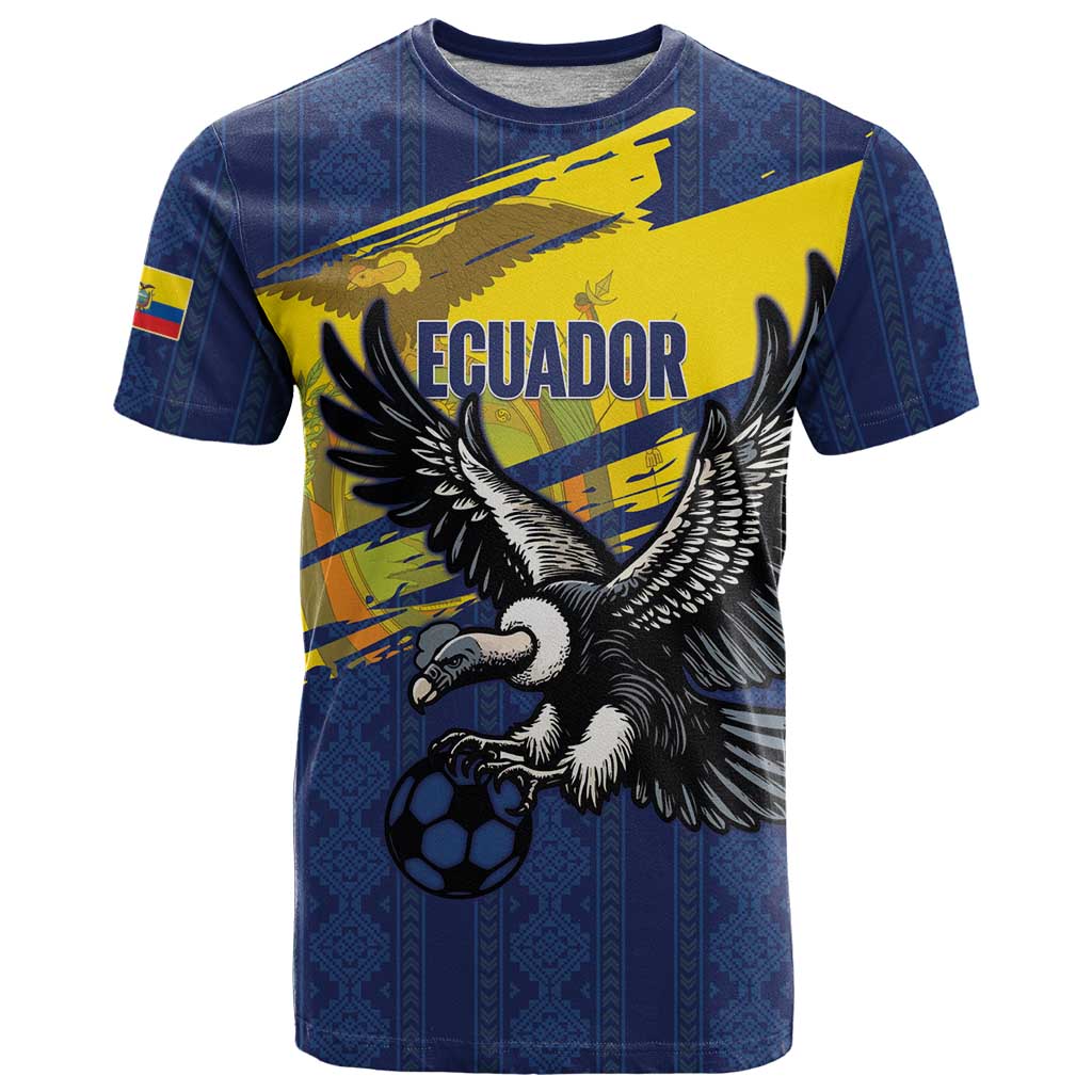 Ecuador Football Custom T-Shirt 2026 Vamos La Tri Blue South America Pattern Graphic Tee