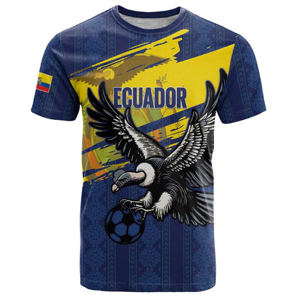 Ecuador Football Custom T-Shirt 2026 Vamos La Tri Blue South America Pattern Graphic Tee