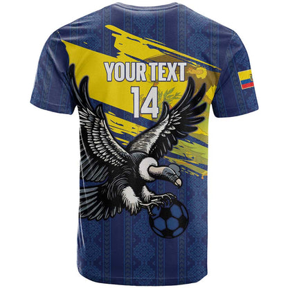 Ecuador Football Custom T-Shirt 2026 Vamos La Tri Blue South America Pattern Graphic Tee