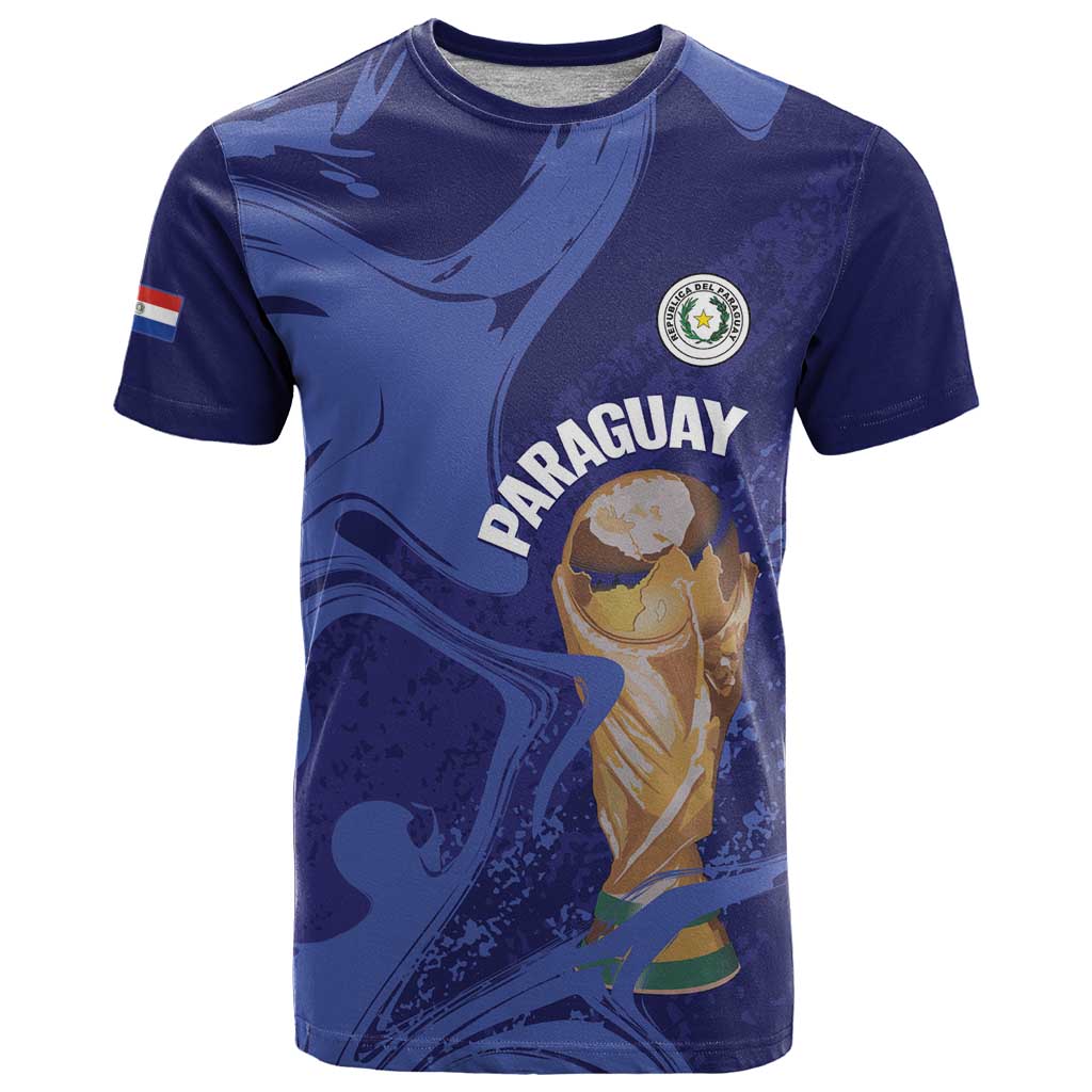 Paraguay Football Custom T-Shirt 2026 La Albirroja Marble Pattern Graphic Tee