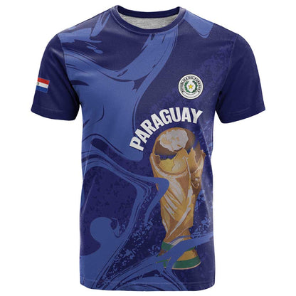 Paraguay Football Custom T-Shirt 2026 La Albirroja Marble Pattern Graphic Tee