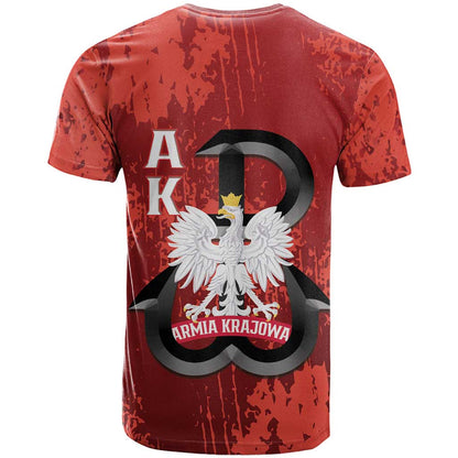 Home Army Poland T-Shirt Armia Krajowa Kotwica Grunge Style Graphic Tee