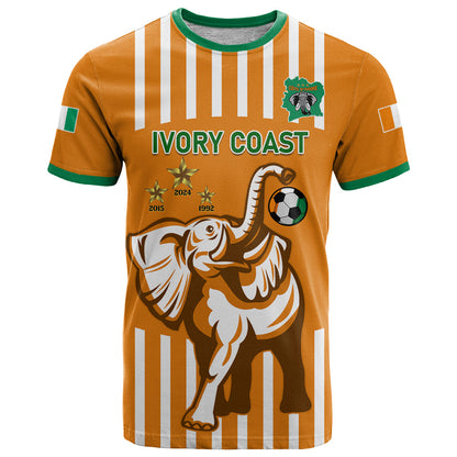 Custom Ivory Coast Football T-Shirt Les Elephants 3rd Champions Proud Graphic Tee
