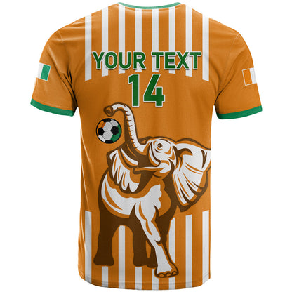 Custom Ivory Coast Football T-Shirt Les Elephants 3rd Champions Proud Graphic Tee