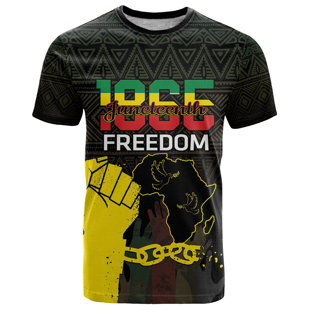 Juneteenth Freedom Day T-Shirt 1865 Black Independence African Pattern Graphic Tee