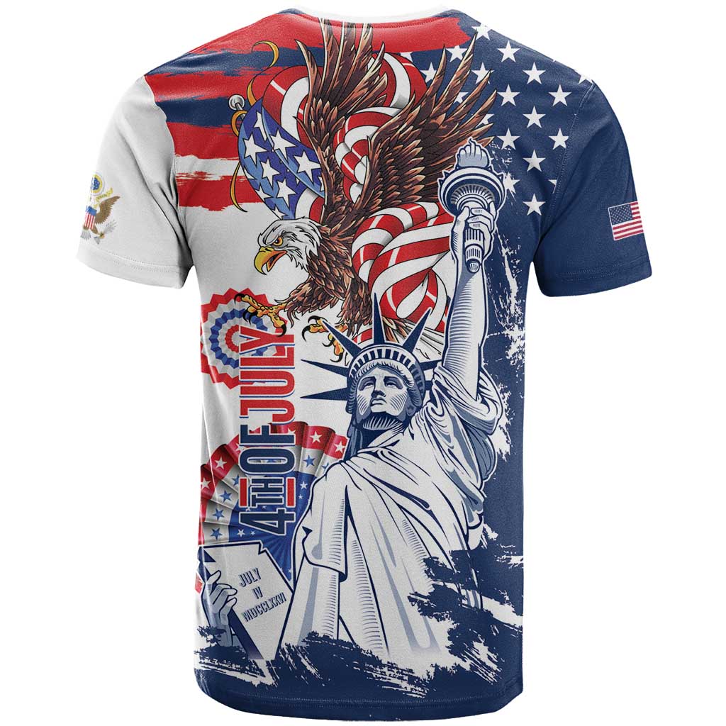 United States 4th Of July T-Shirt USA Eagle Statue Of Librerty Graphic Tee
