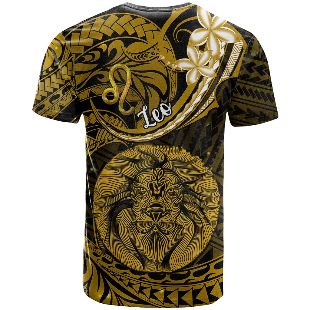 Polynesian Pride Leo Zodiac T-Shirt Astrological Sign Tribal Plumeria Gold Galaxy Graphic Tee