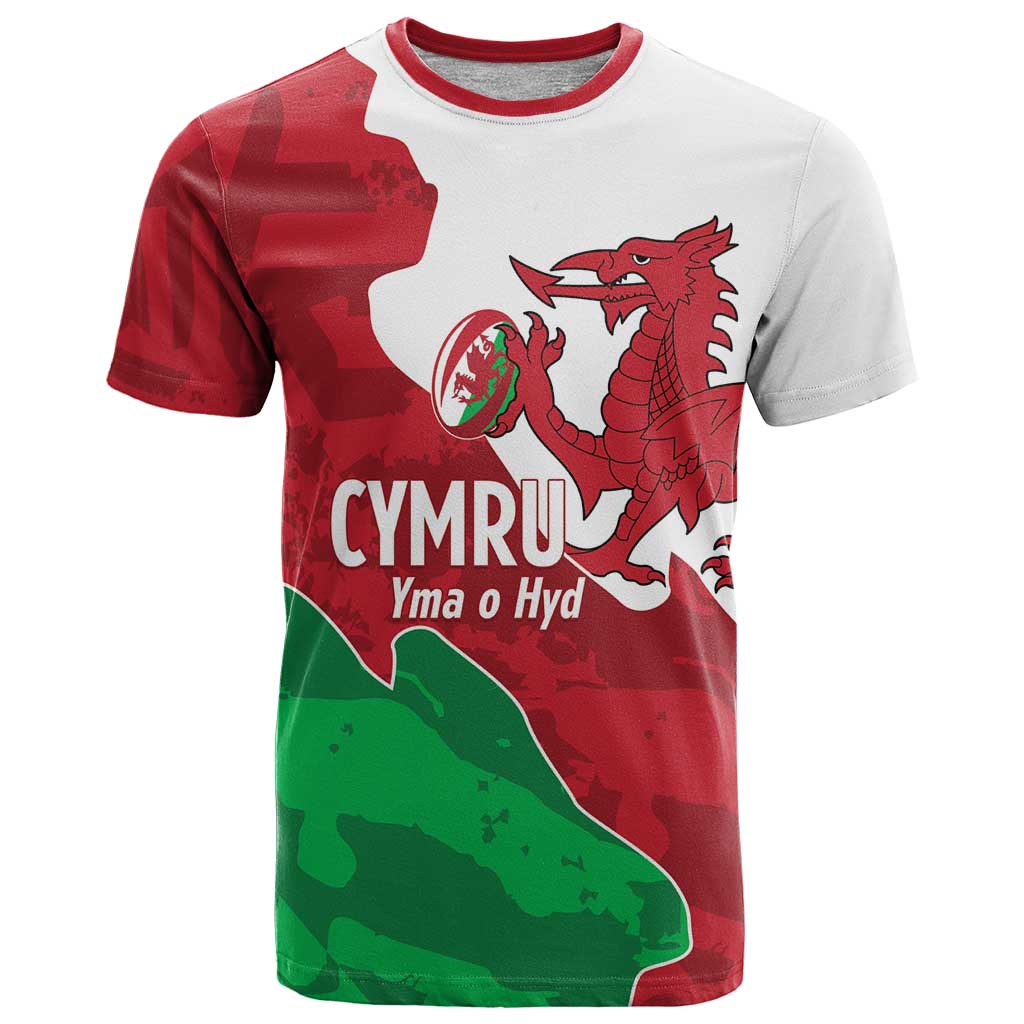Wales Rugby Custom T-Shirt Go Cymru Yma O Hyd Graphic Tee