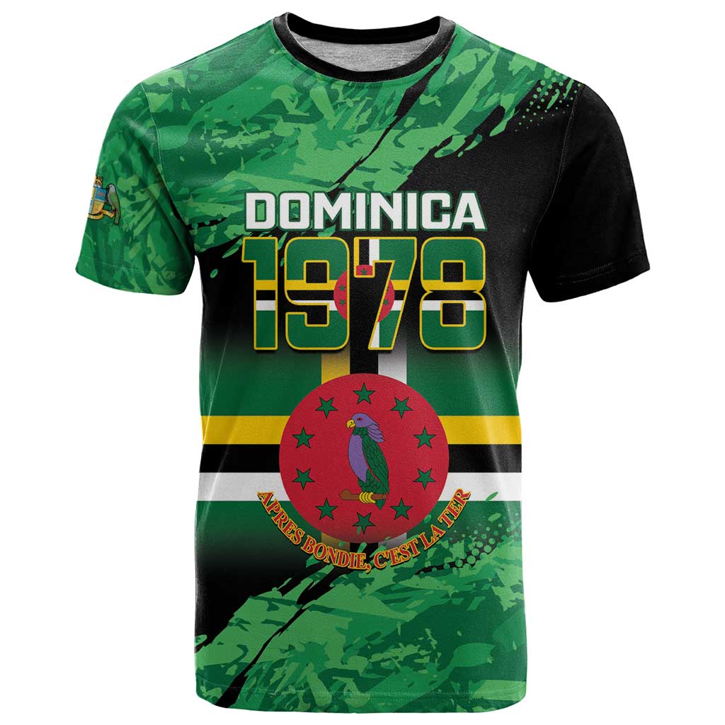 Persionalized Dominica 1978 T-Shirt Dominik Independence Anniversary Grunge Style Graphic Tee