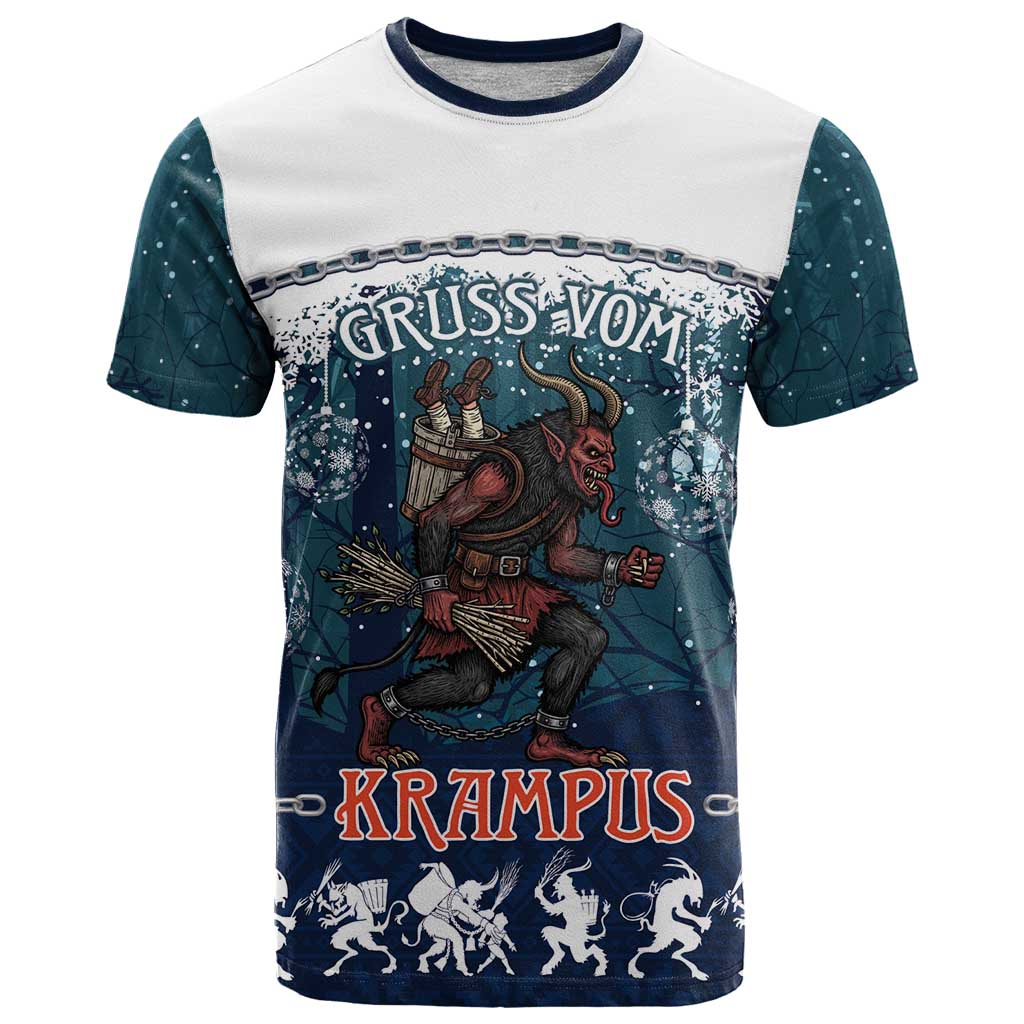 Gruss vom Krampus Christmas T-Shirt Creepy Xmas Devil Graphic Tee