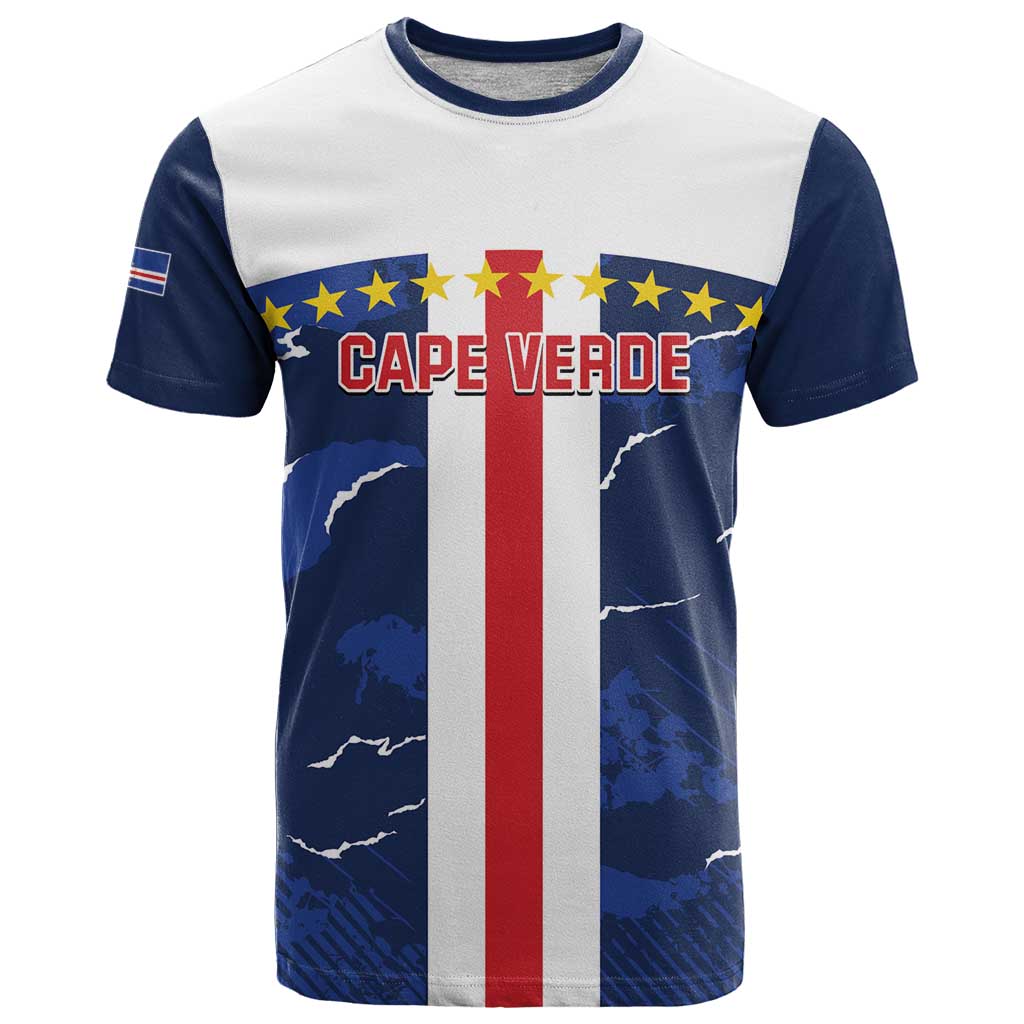 Custom Cape Verde Football T-Shirt Go Blue Sharks - Sporty Version Graphic Tee