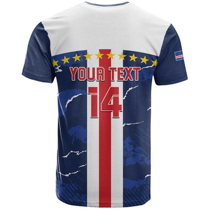 Custom Cape Verde Football T-Shirt Go Blue Sharks - Sporty Version Graphic Tee