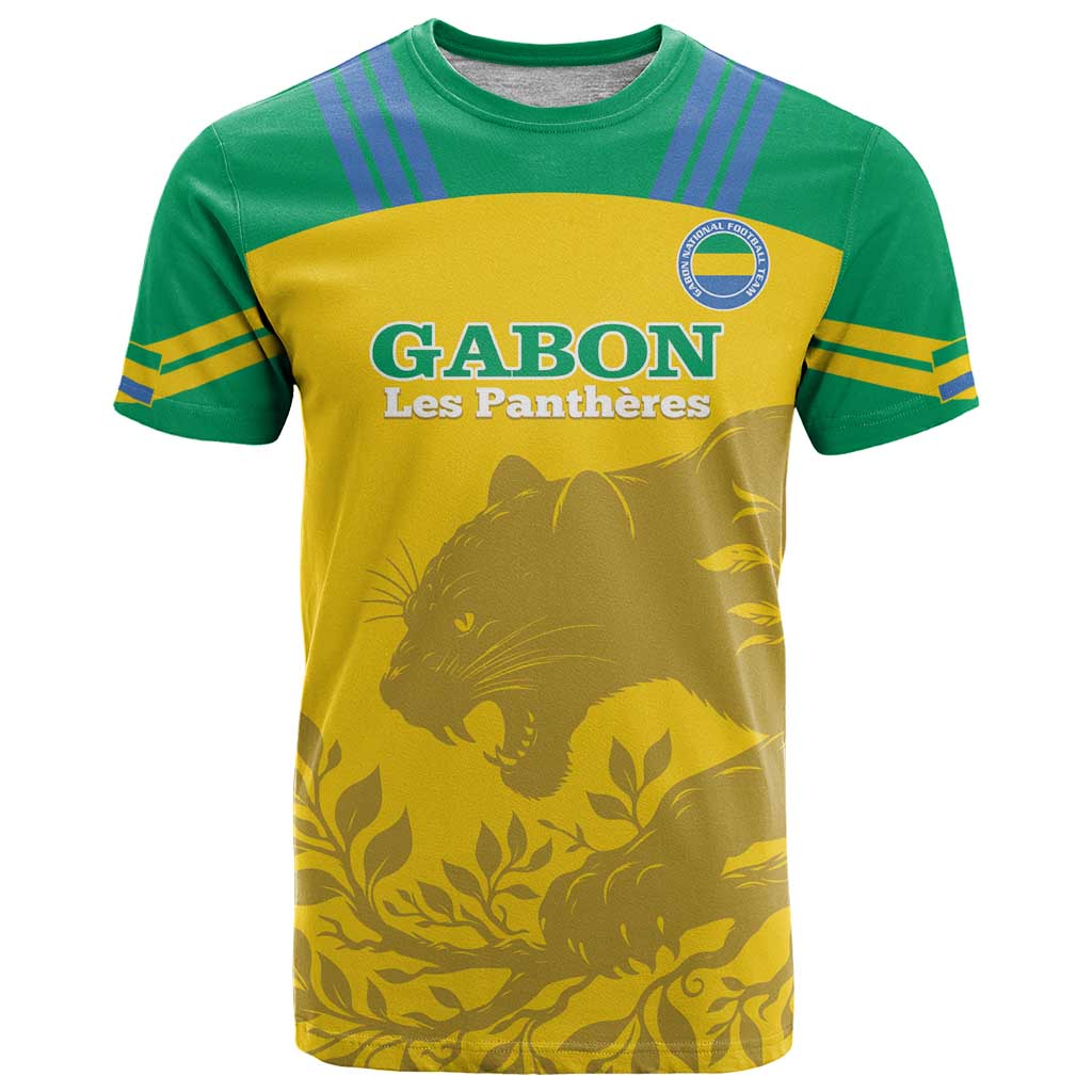 Custom Gabon Football T-Shirt Allez Les Pantheres Graphic Tee
