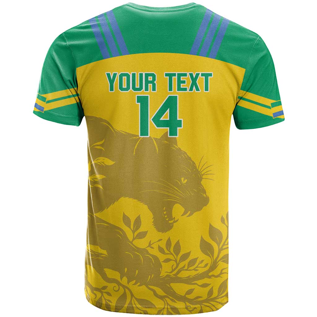 Custom Gabon Football T-Shirt Allez Les Pantheres Graphic Tee