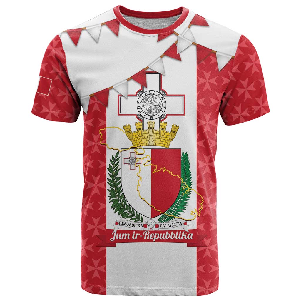 Malta Republic Day T-Shirt Jum ir-Repubblika Maltese Cross Graphic Tee