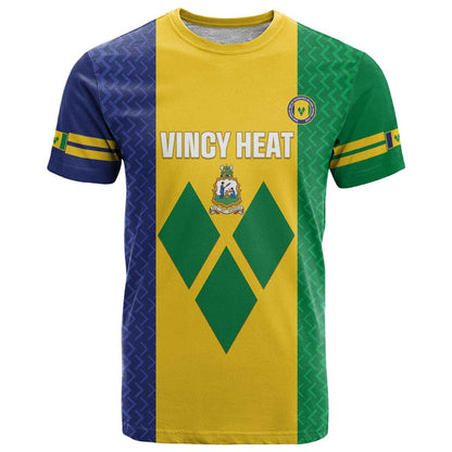 Custom Saint Vincent and the Grenadines Football T-Shirt Go Champions Vincy Heat Graphic Tee