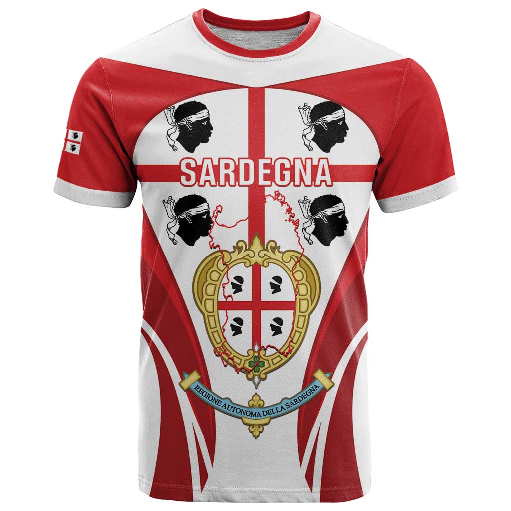 Personalised Sardinia Italy T-Shirt Sardegna Quattro Mori Coat Of Arms Graphic Tee