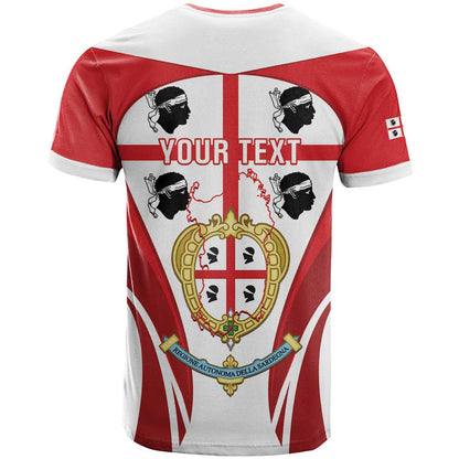 Personalised Sardinia Italy T-Shirt Sardegna Quattro Mori Coat Of Arms Graphic Tee
