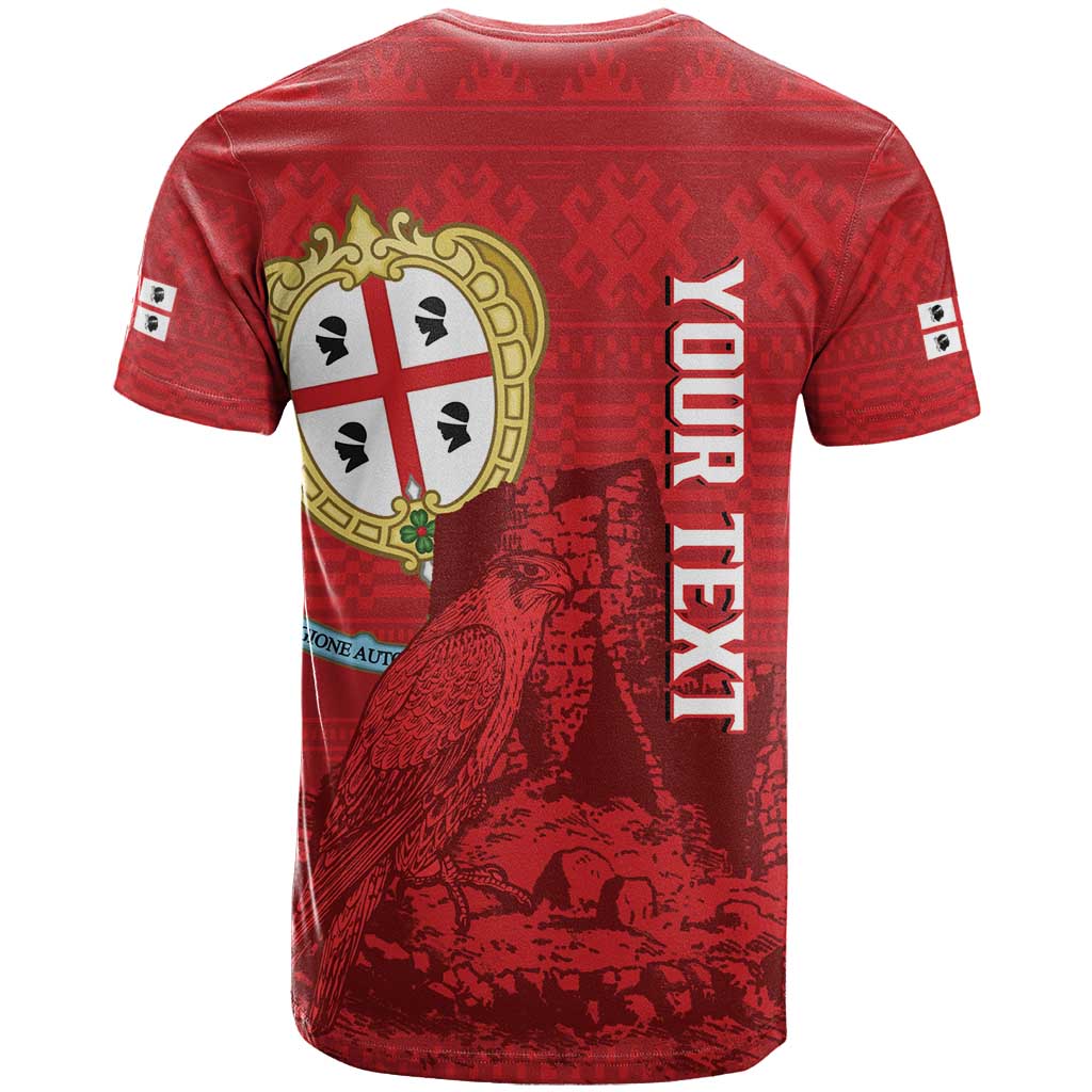 Personalised Sardinia Italy T-Shirt Sardegna Nuraghe With Falcon Graphic Tee
