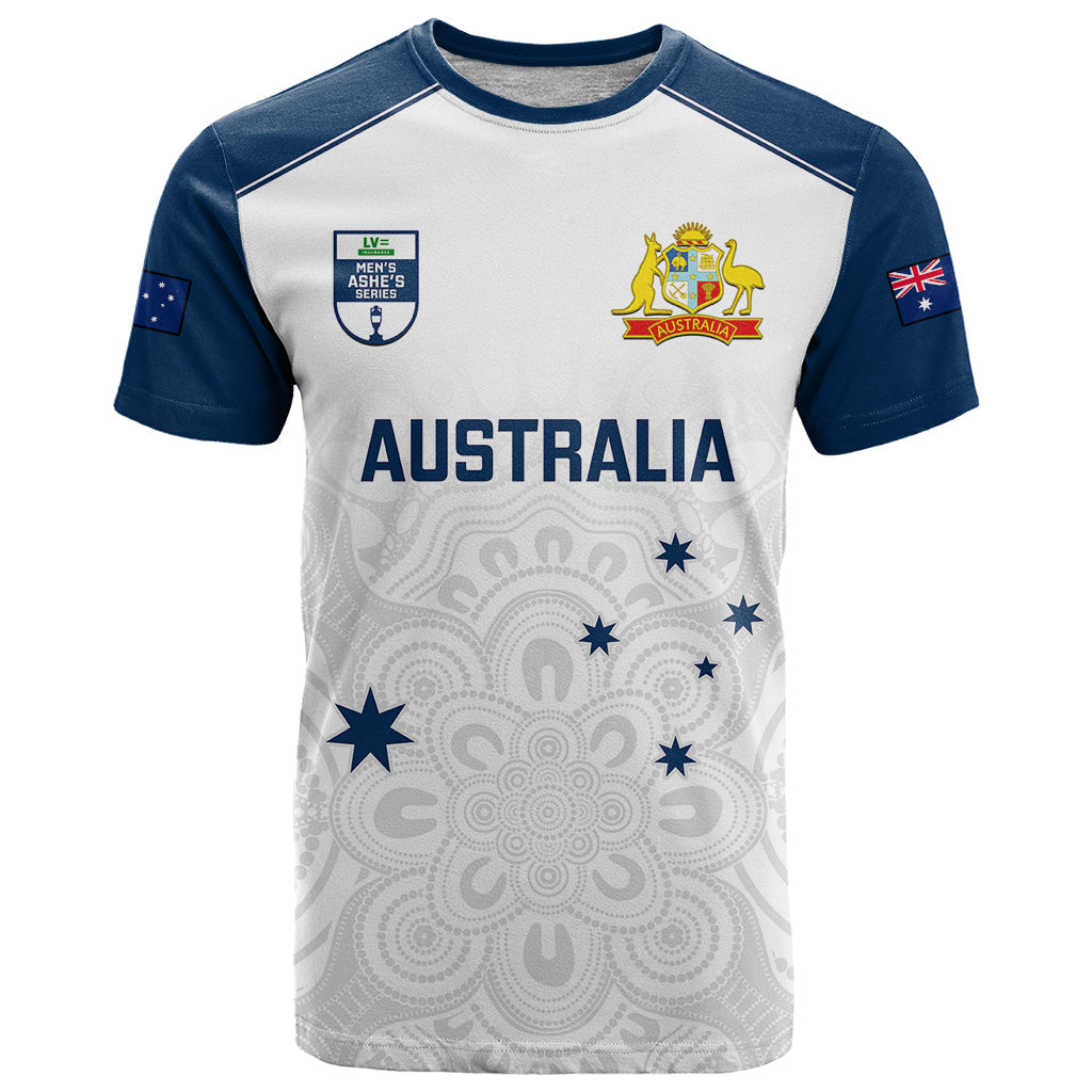 Australia Cricket T-Shirt Ashes Go Aussie Indigenous Art Graphic Tee