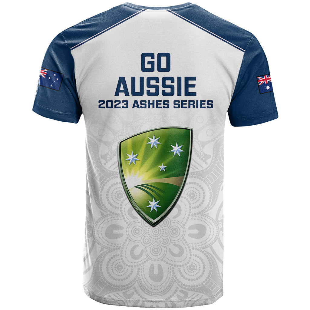 Australia Cricket T-Shirt Ashes Go Aussie Indigenous Art Graphic Tee