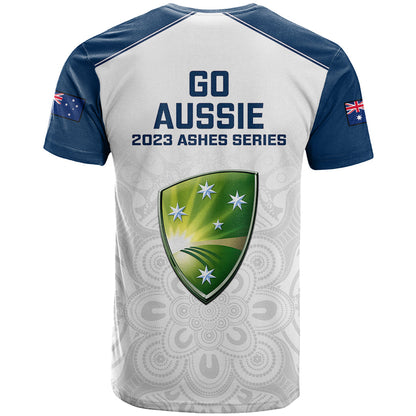 Australia Cricket T-Shirt Ashes Go Aussie Indigenous Art Graphic Tee